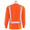 Erb Safety T-Shirt, Birdseye Mesh, Long Slv, Class 2, 9007SEG, Hi-Viz Orange, SM 62273